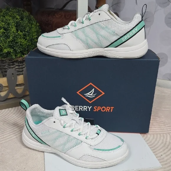 Sperry Harbormaster 2.0 White and Mint Sneakers - Picture 3 of 12